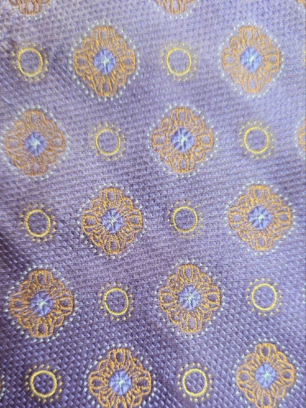 Men's Lavender Geometric Silk Tie